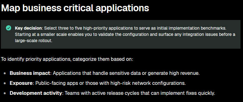 Key decision blocks provide the what and why